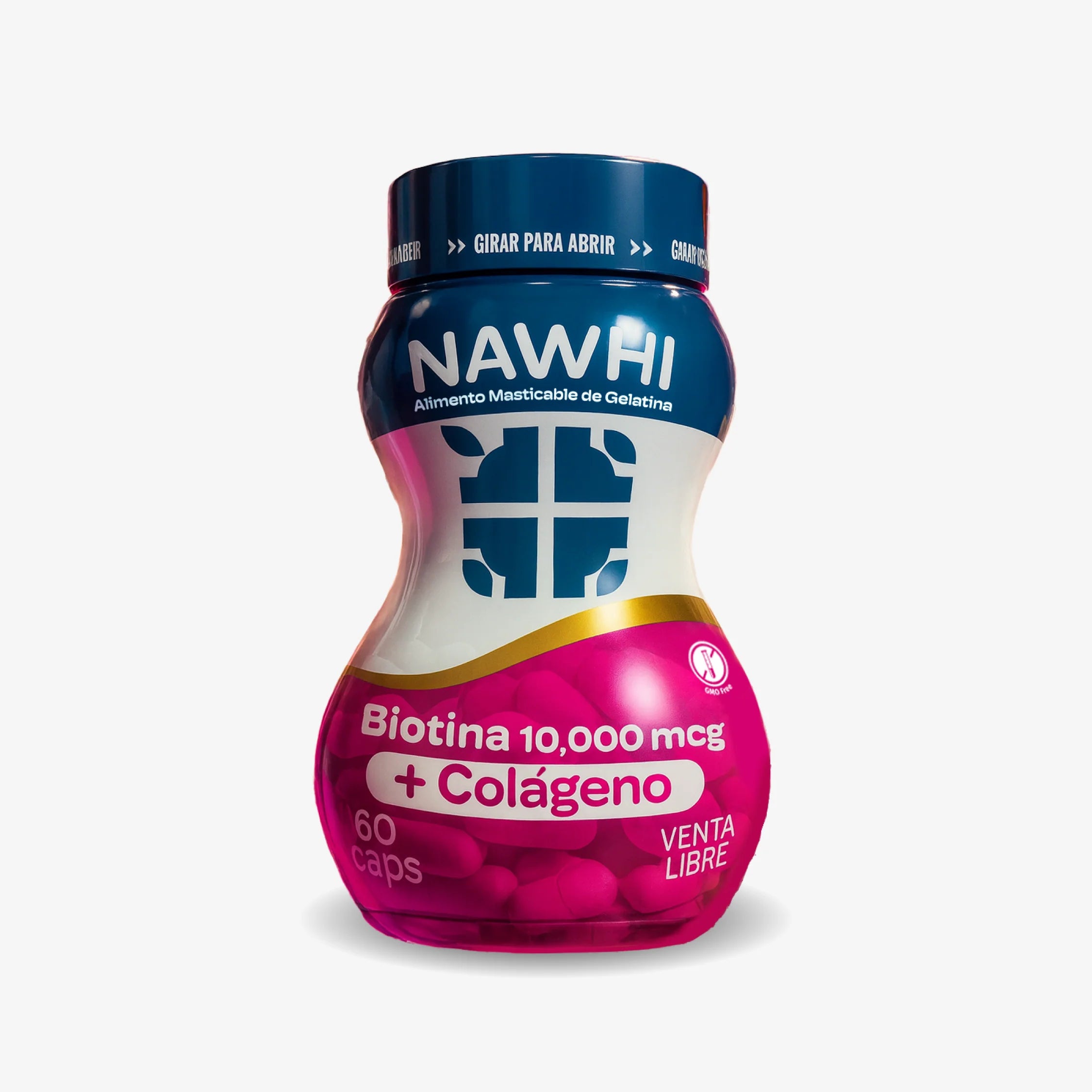 NAWHI Biotina 10.000 mcg + Colágeno Hidrolizado | 60 cápsulas