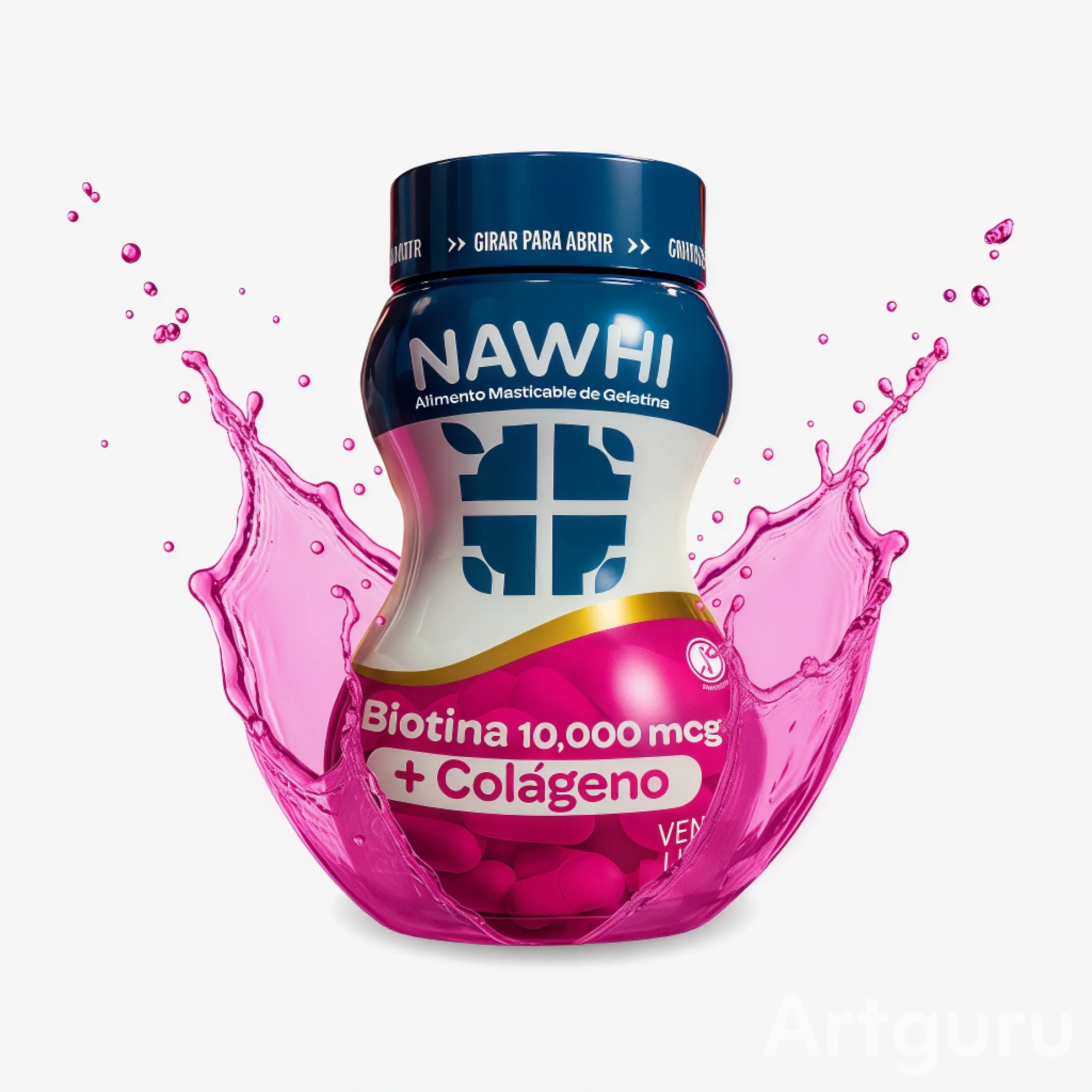 NAWHI Biotina 10.000 mcg + Colágeno Hidrolizado | 60 cápsulas